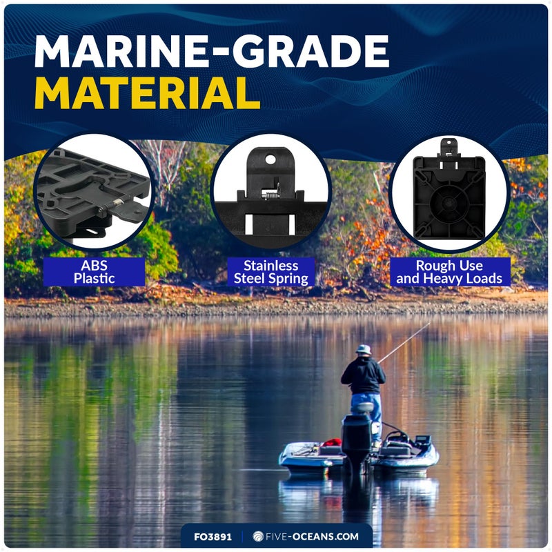 Five Oceans Boat Seat Swivel - Marine Boat Quick-Release Boat Seat Swivel Mount with Removable Bracket, Universal Mounting, Corrosion-Resistant, Black - FO3891 - Image 2